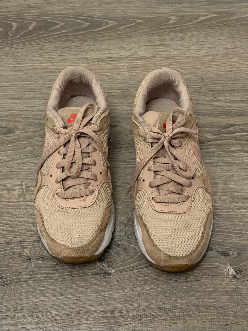 Nike Women’s Pink-Beige Lace-Up Sneakers